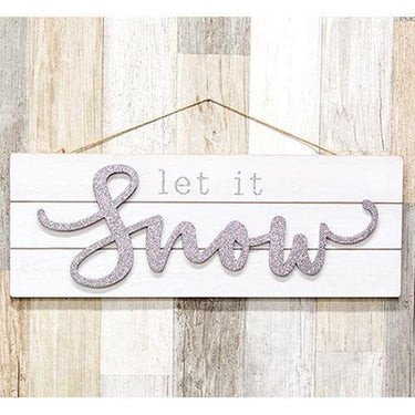 Sparkle Let It Snow Pallet Sign - The Fox Decor